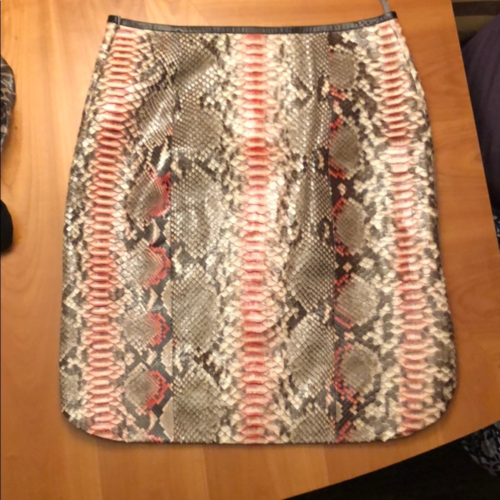 reed karakoff python leather pencil skirt